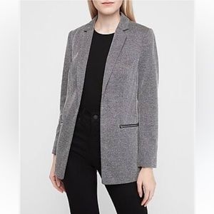 Herringbone notch collar boyfriend blazer size xs nwt